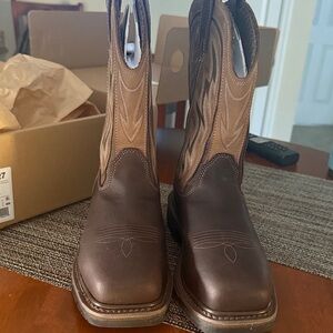 Red Wing Shoes Two-Tone Brown Cowboy Boots Steel toe waterproof